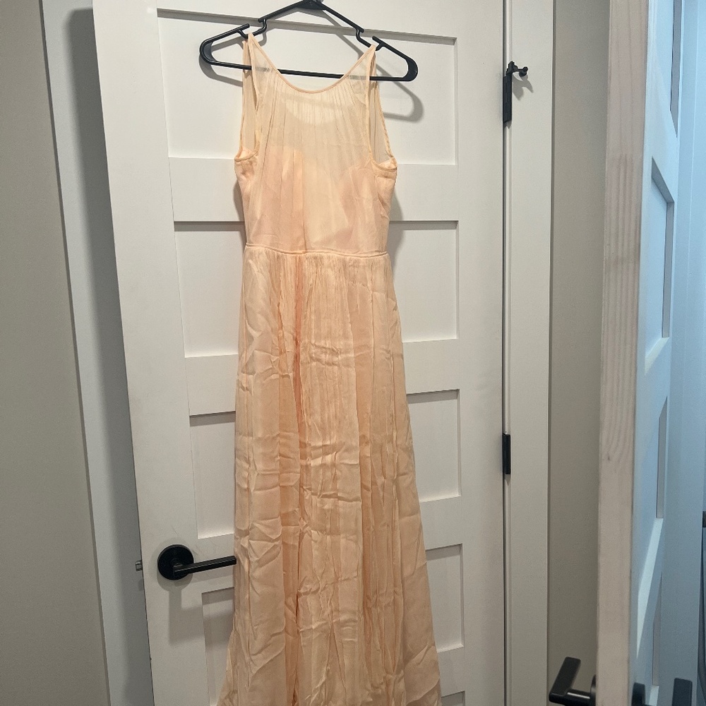 Soft peach Jcrew bridesmaid’s dress